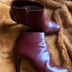 Women's Italian Burgundy high heels Ankle Boots